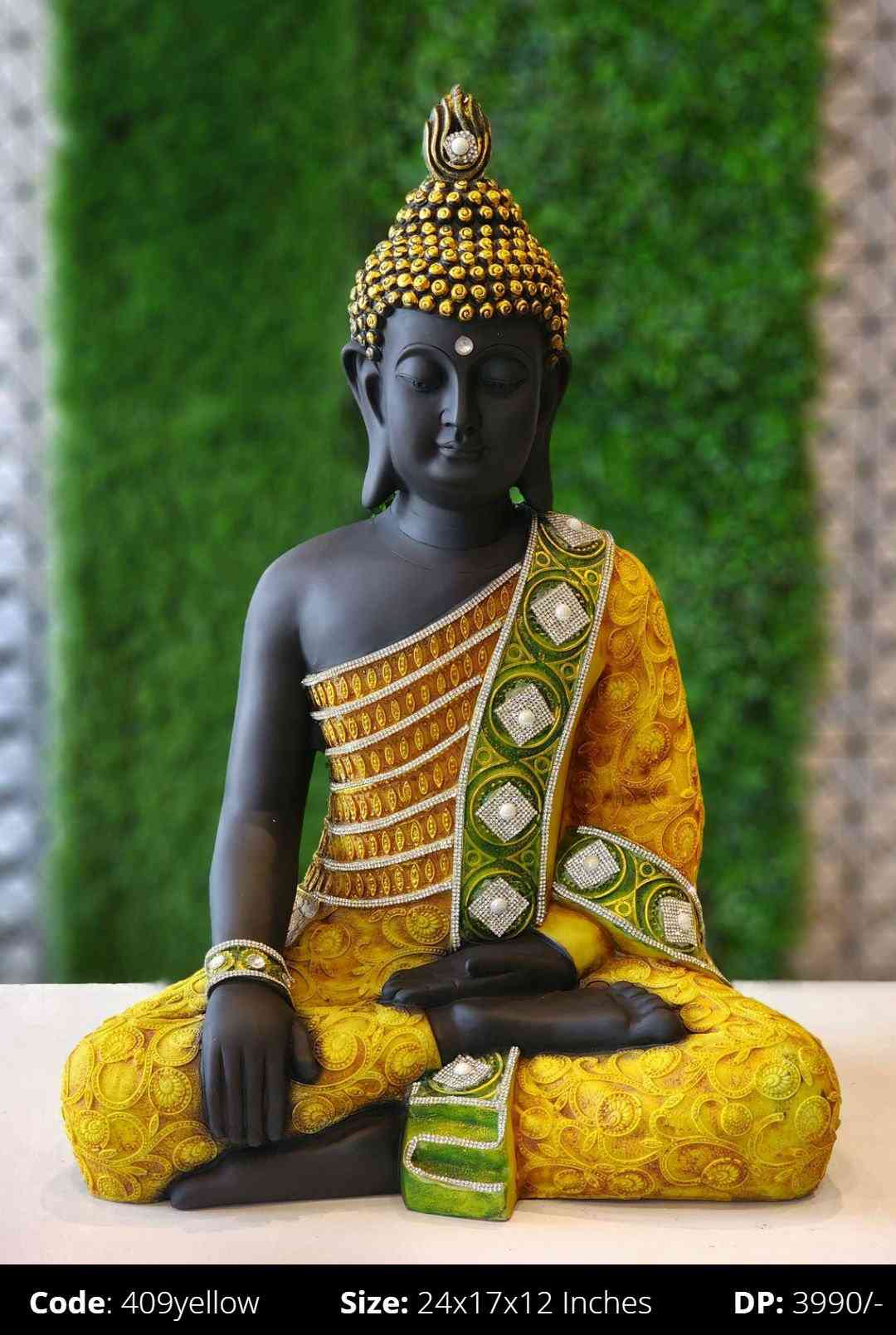 Polyresin Buddha ji Statue with stones decor