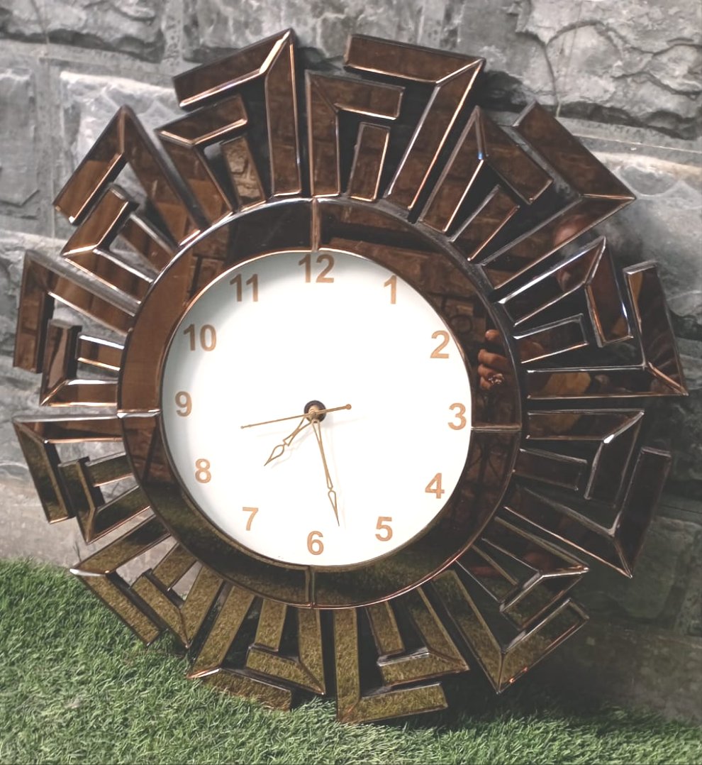 2d Glass Designer Modern Wall Clock idekors