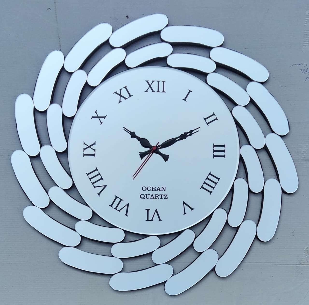 2d Glass designer wall clock idekors