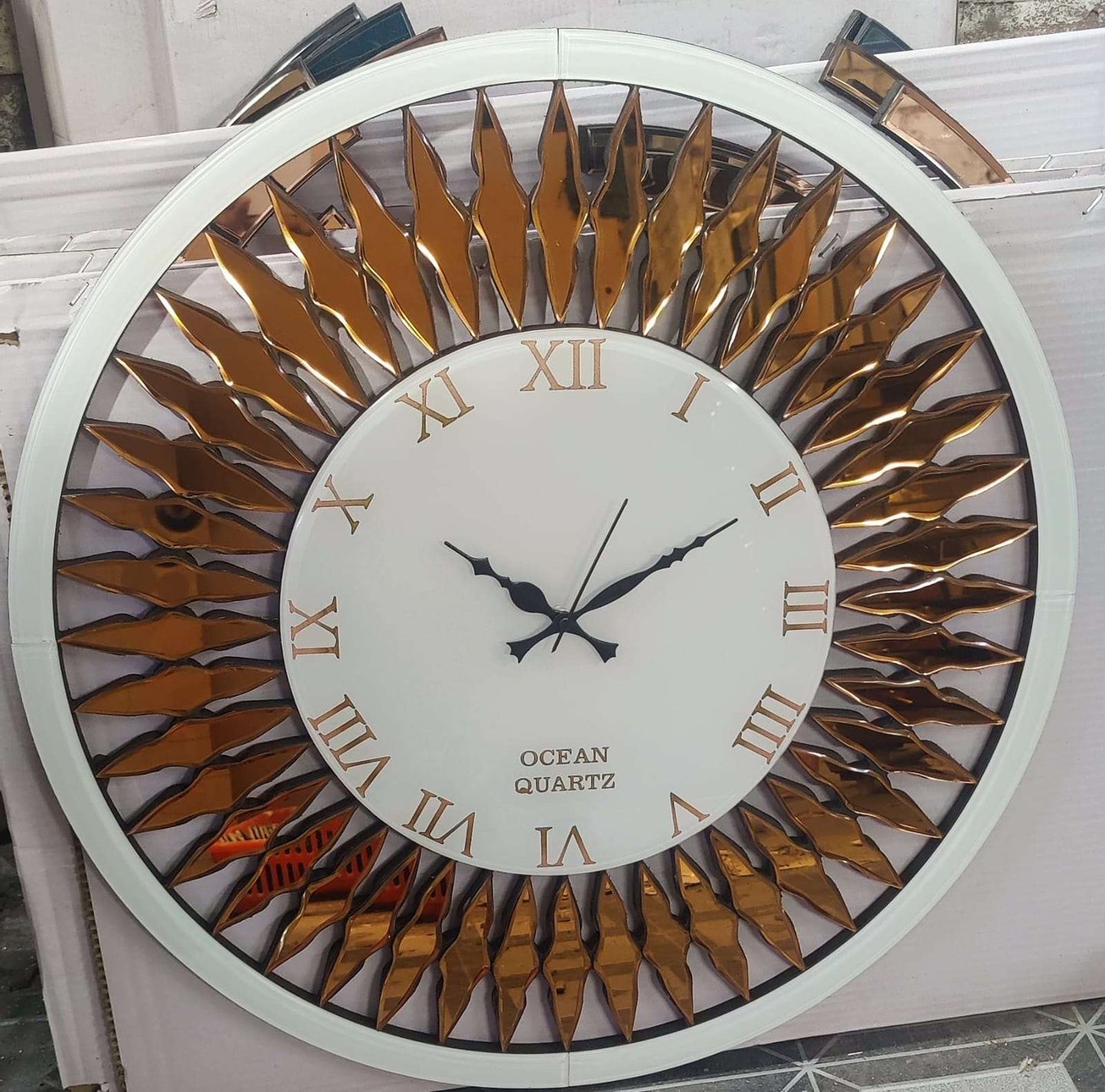 2d Glass designer wall clock idekors
