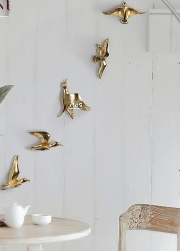 Aluminium casted birds set of 5 idekors