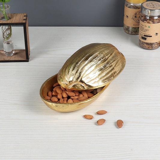 Aluminum Gold Plated dry fruit platter idekors