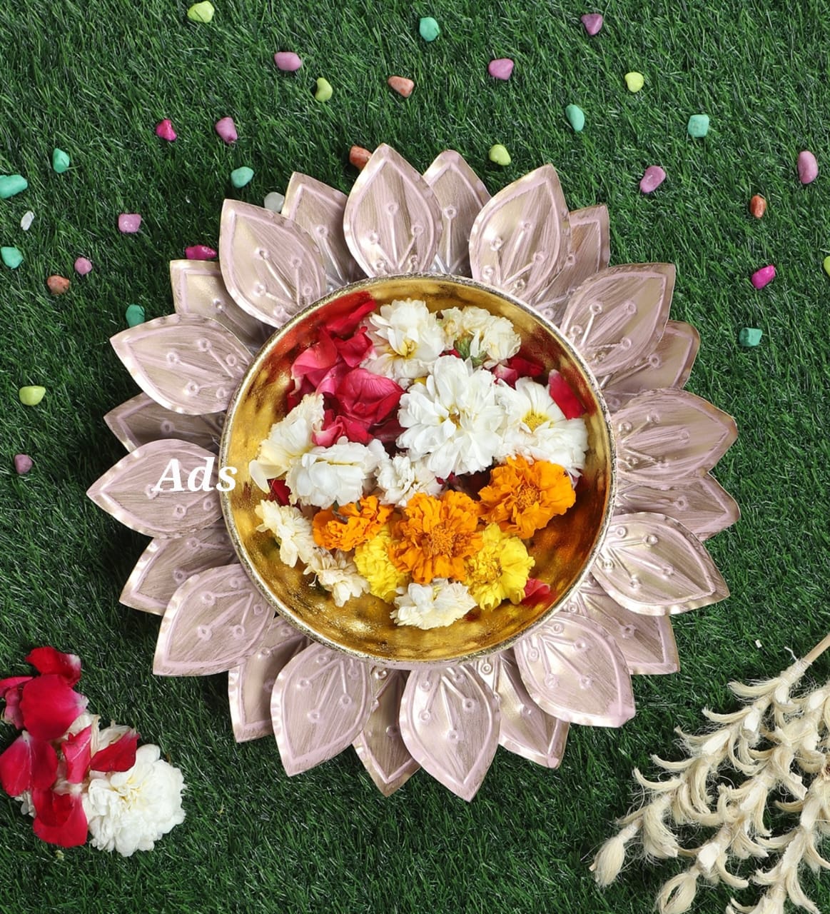 Colorful Flower Cut Urli Set of 5 idekors