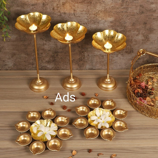 Deepak Urli set of 2 with Detachable Tealight Holder Set of 3 idekors