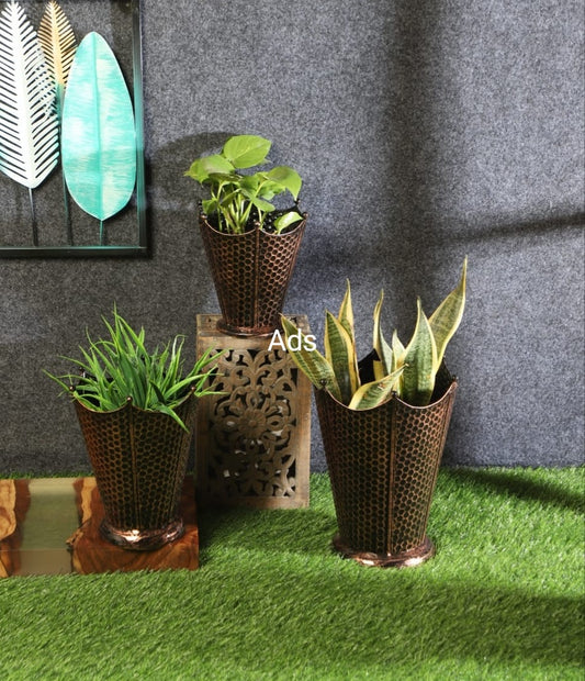 Flower pot shape planter set of 3 idekors