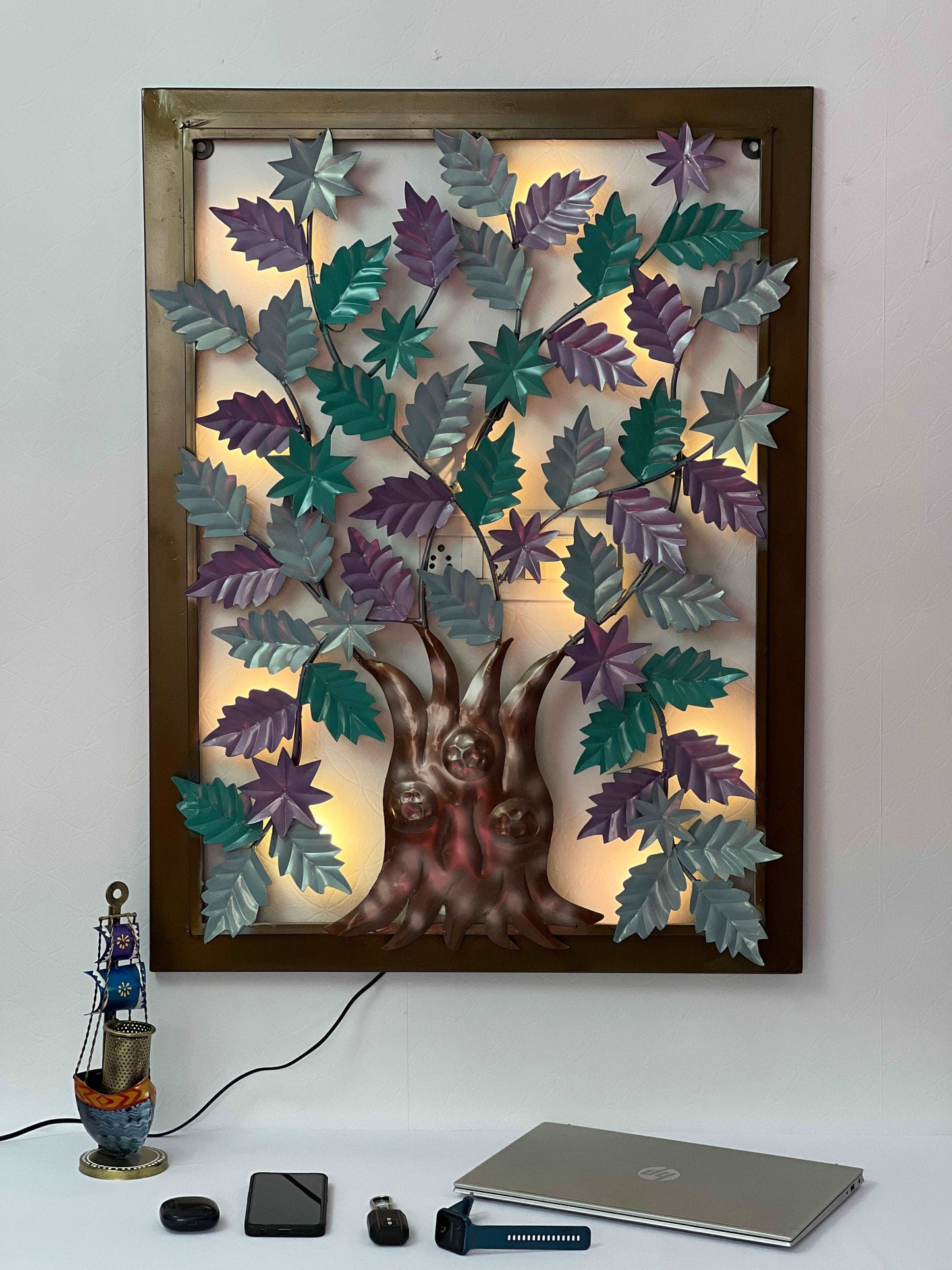 Frame Tree Wall Art with led light idekors
