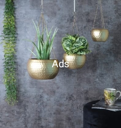 Hanging Hammered Apple shaped planter idekors