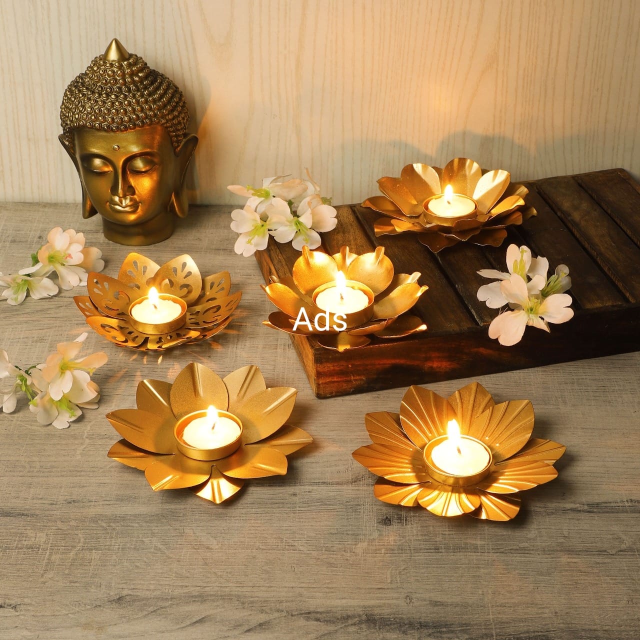 Flower tealight holder (10 pieces)