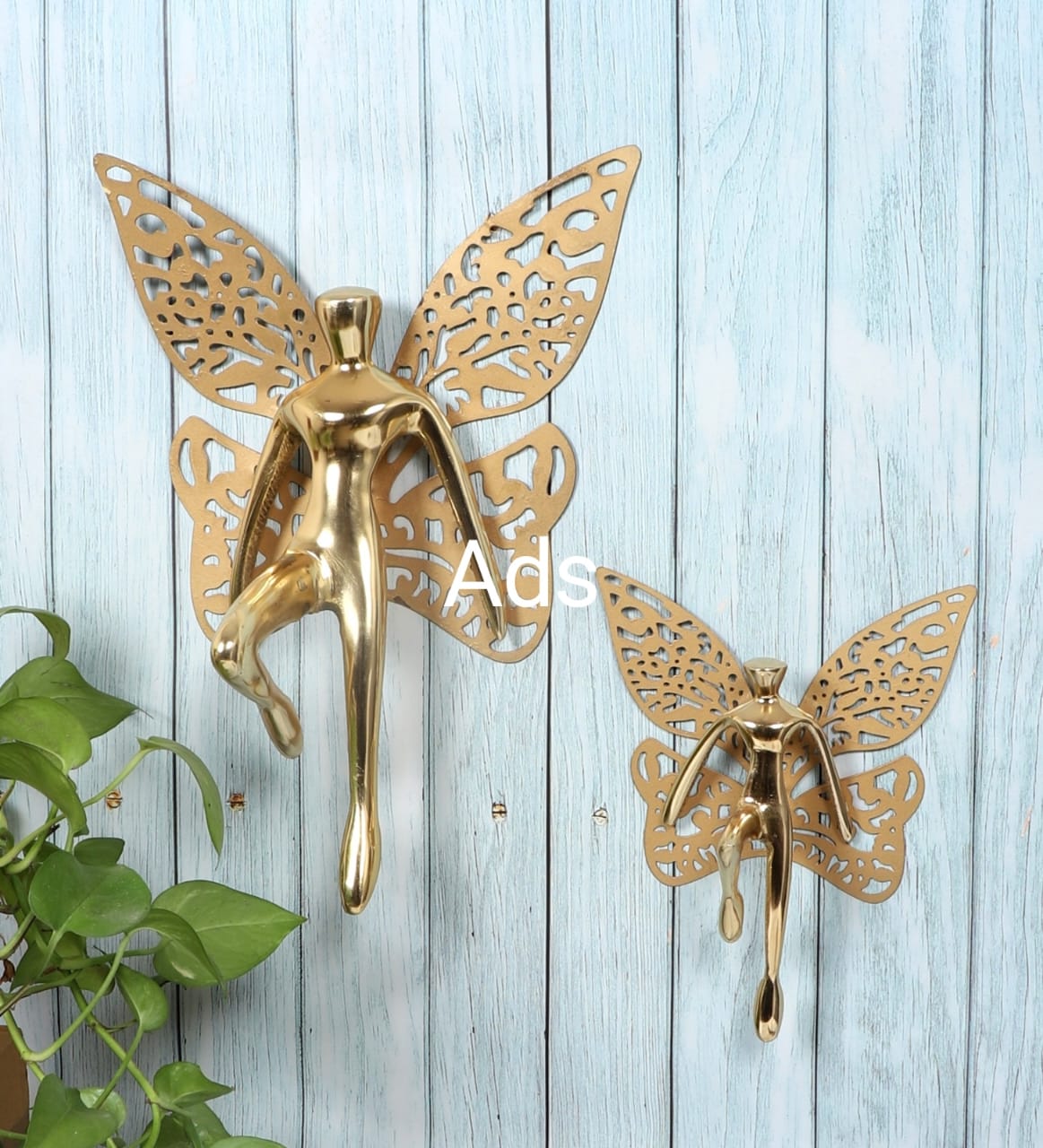 Aluminium casted Angel wings set of 2 wall panel