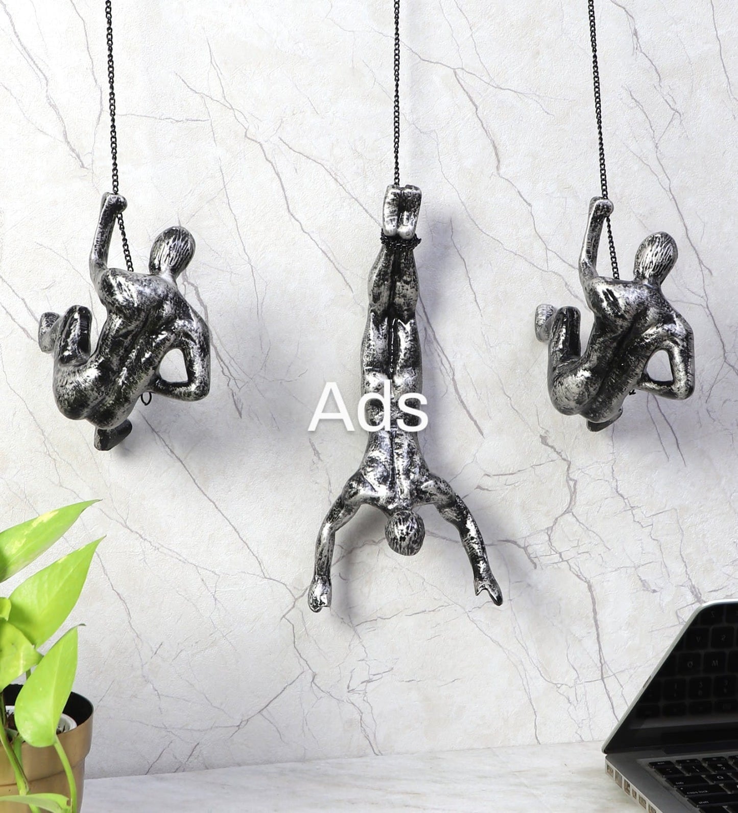Aluminium casted Hanging mam set of 3 wall panel