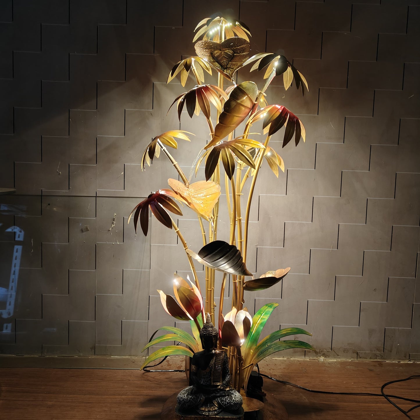 Metal Fountain with led Table Decor