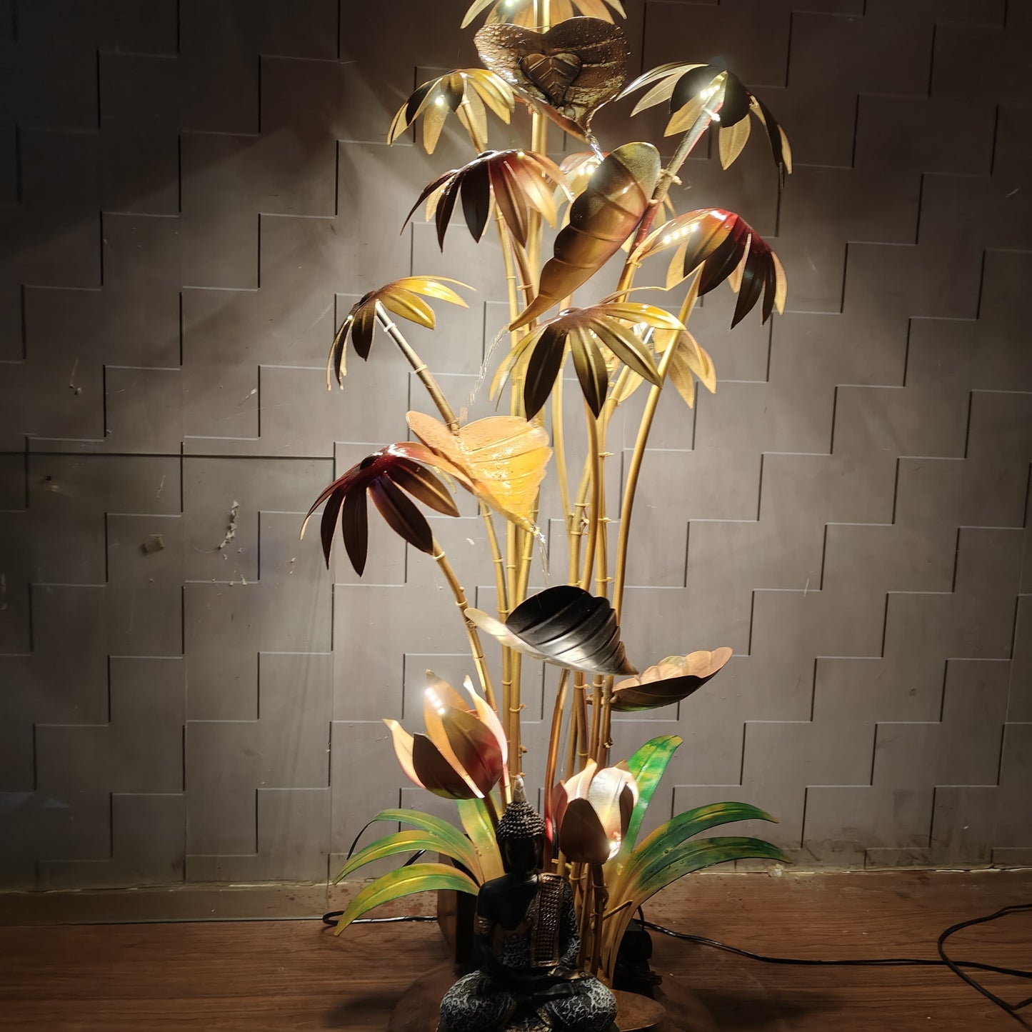 Metal Fountain with led Table Decor
