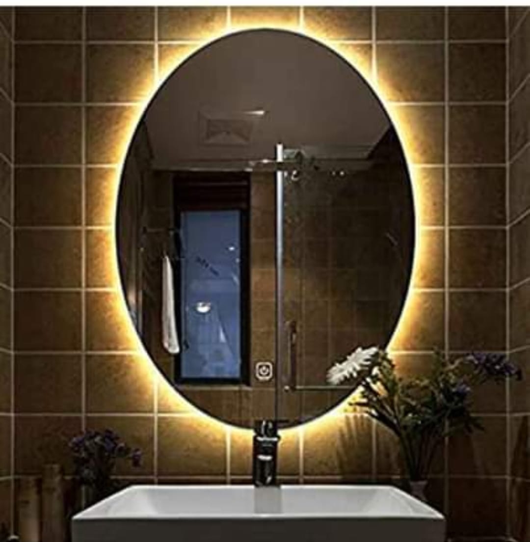Led Sensor touch mirror oval simple idekors