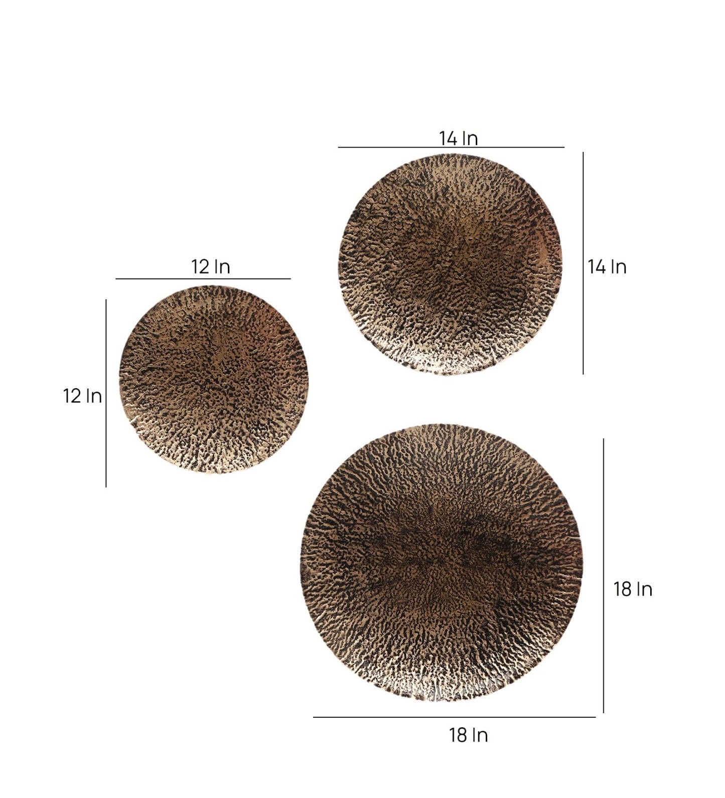 Metal Circles wall decor set of 3 idekors