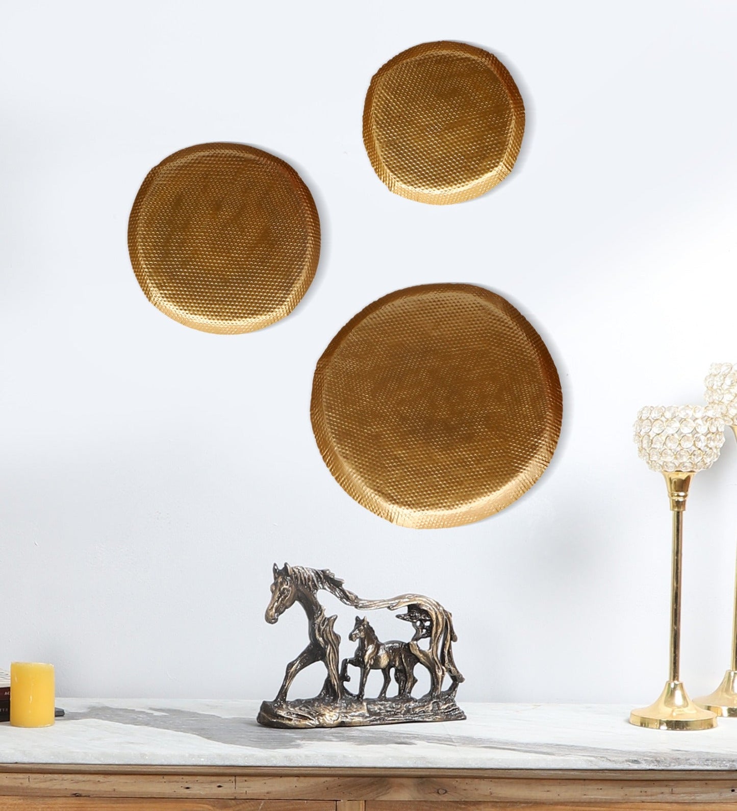 Metal Circles wall decor set of 3 idekors