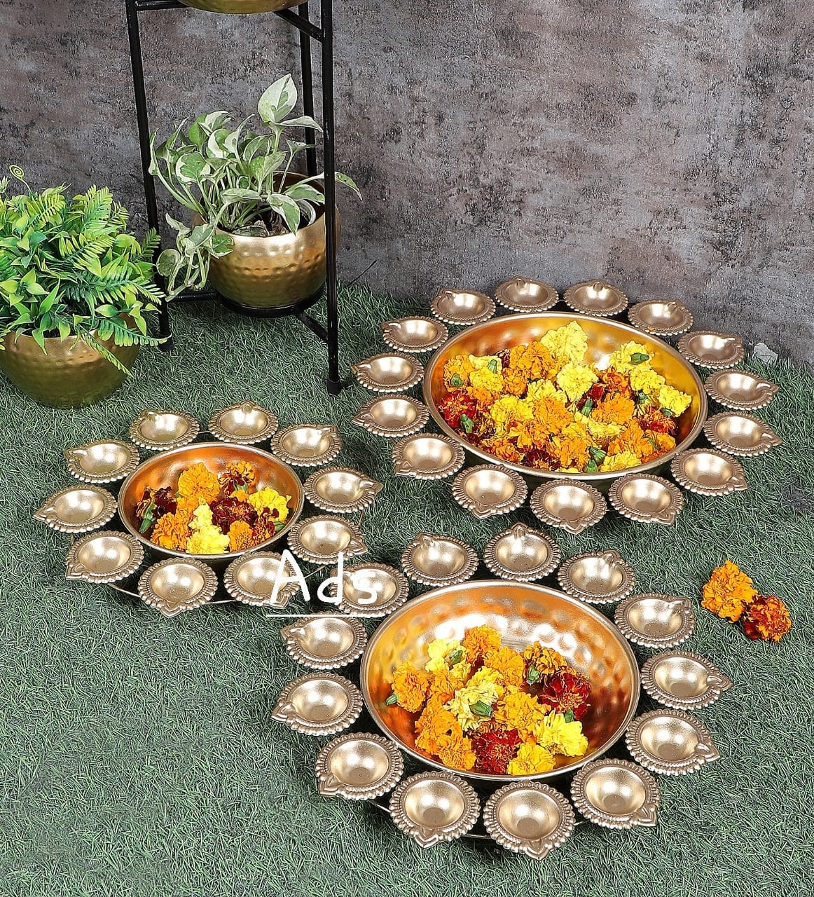 Metal Dia Urli Set of 3 idekors