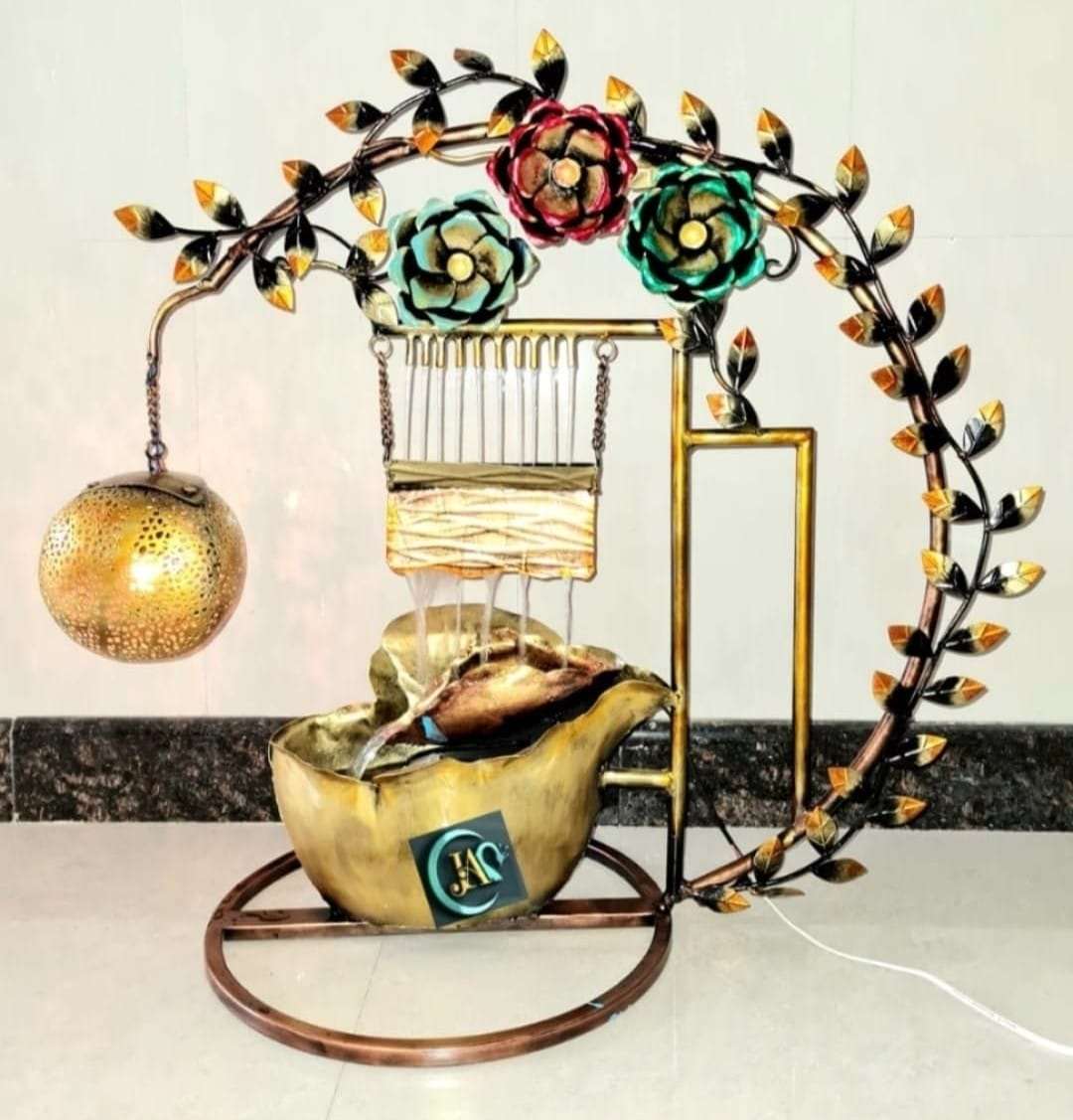 Metal fountain with lamp idekors