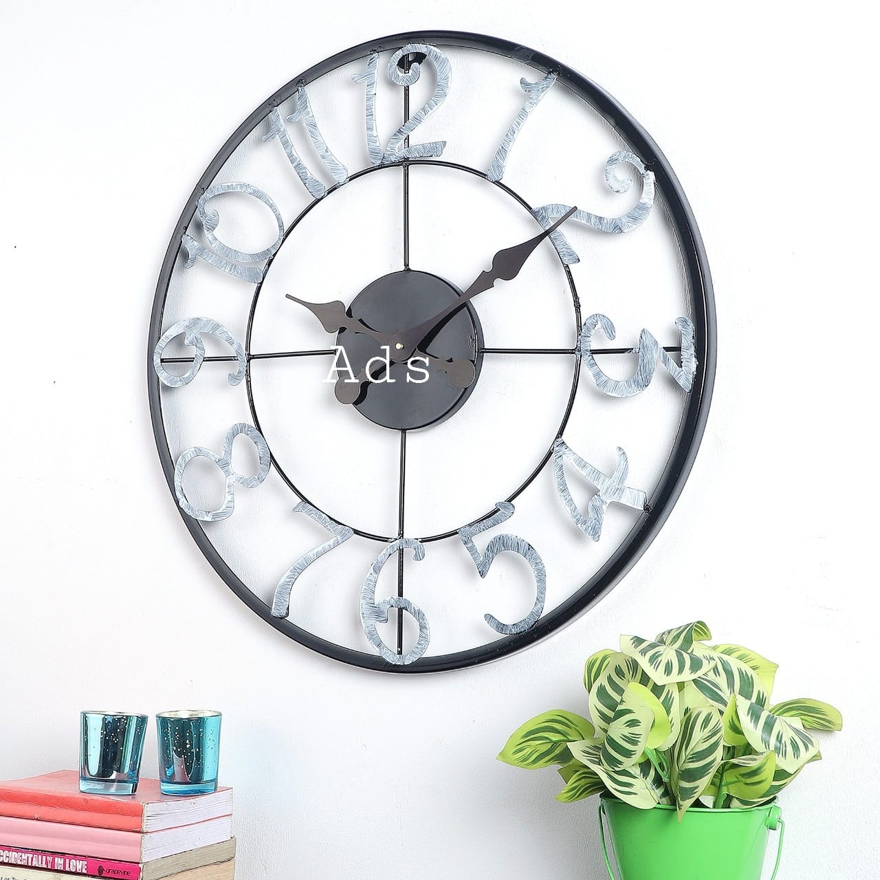 Metal wall clock panel idekors