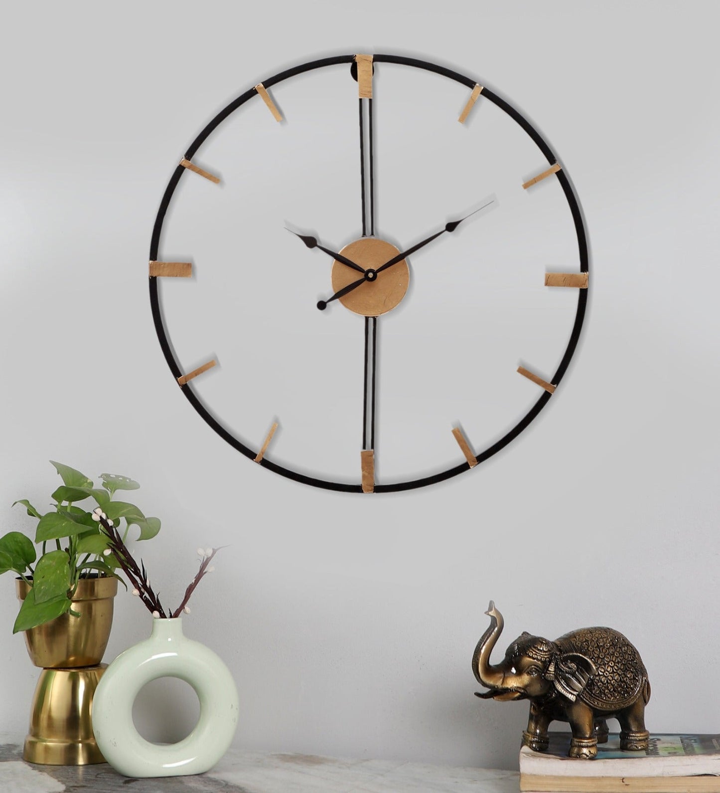 Metal wall clock panel idekors