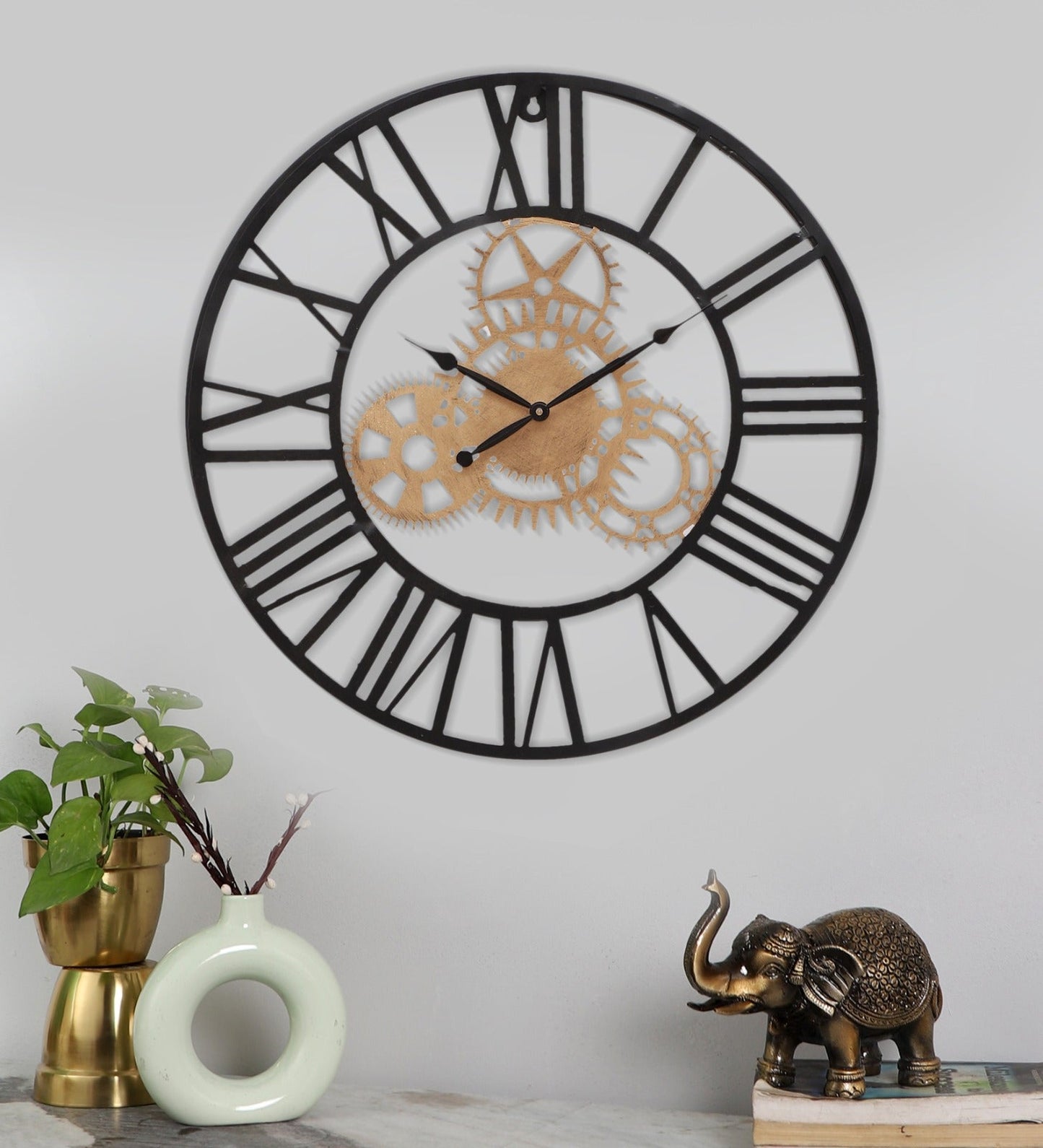 Metal wall clock panel idekors