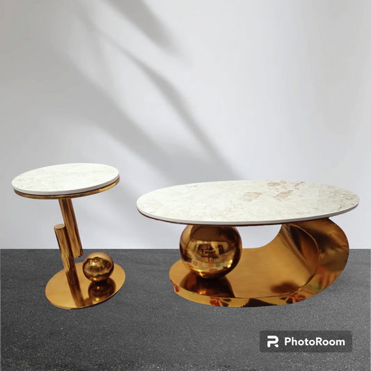 Metal Stainless Steel Centre Table set of 2