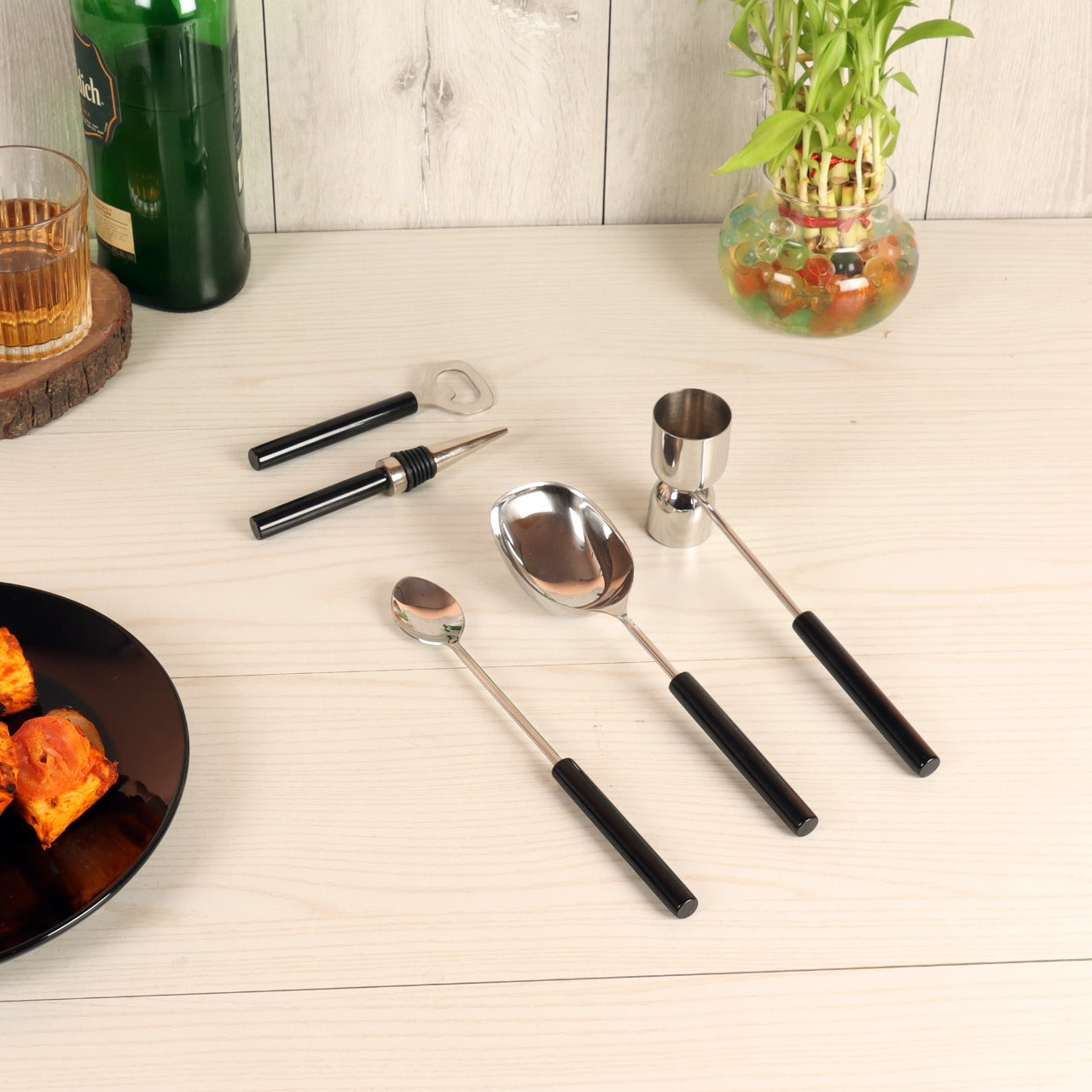 Resin & Steel Gold Plating Bar Set of 5 idekors