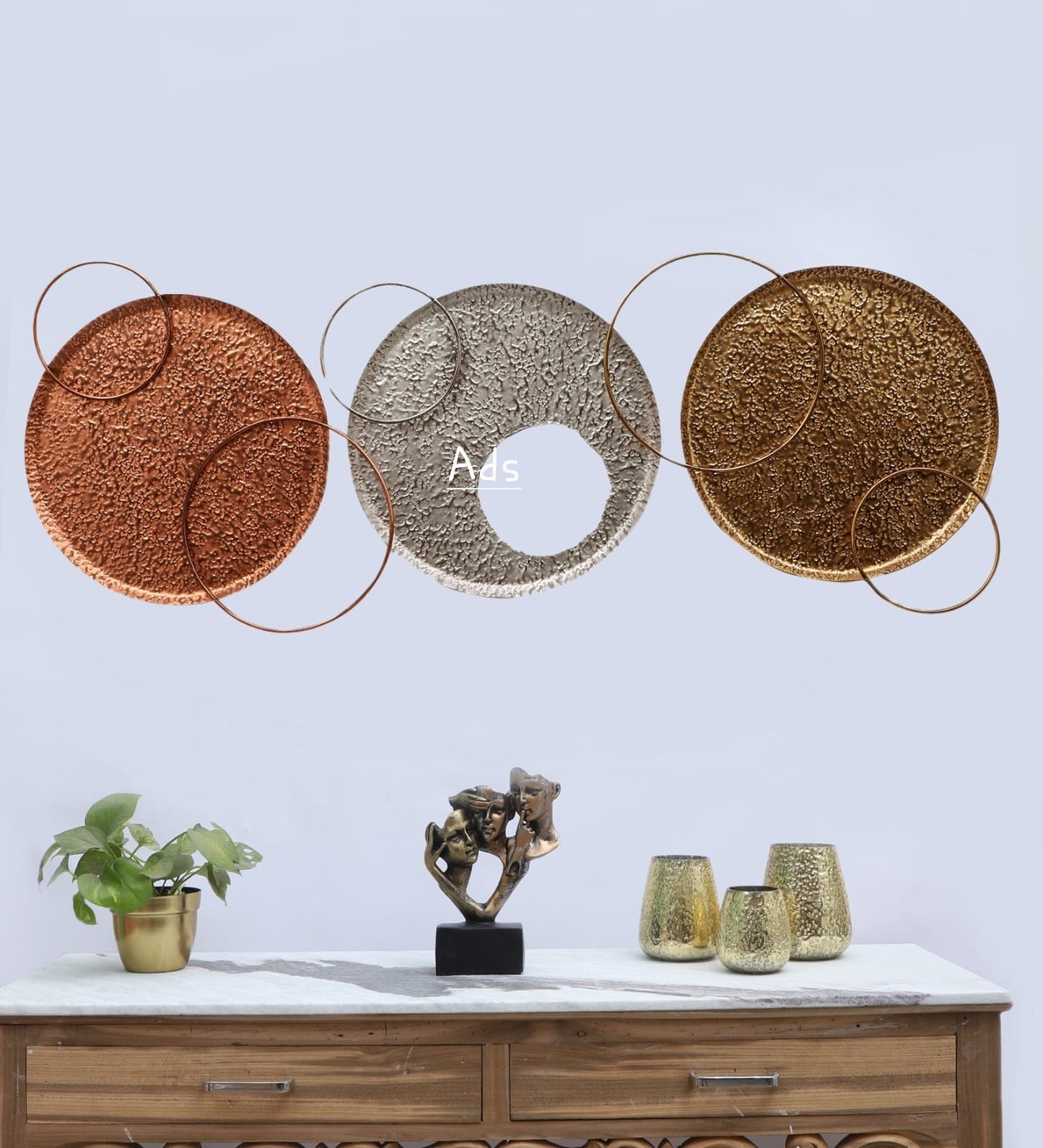 Ring metal wall decor set of 3 idekors