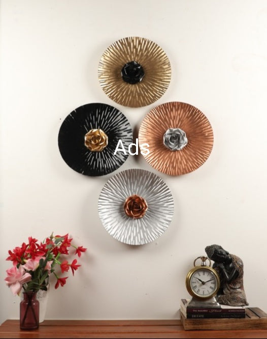 Rose wall decor set of 4 idekors