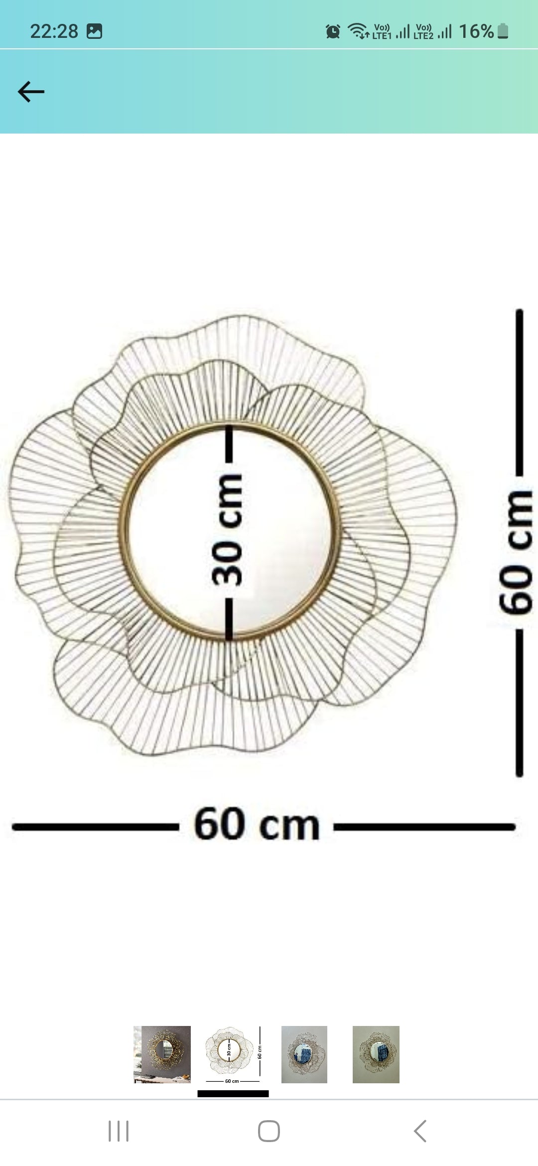 Flower contemporary Metal Wall Mirror