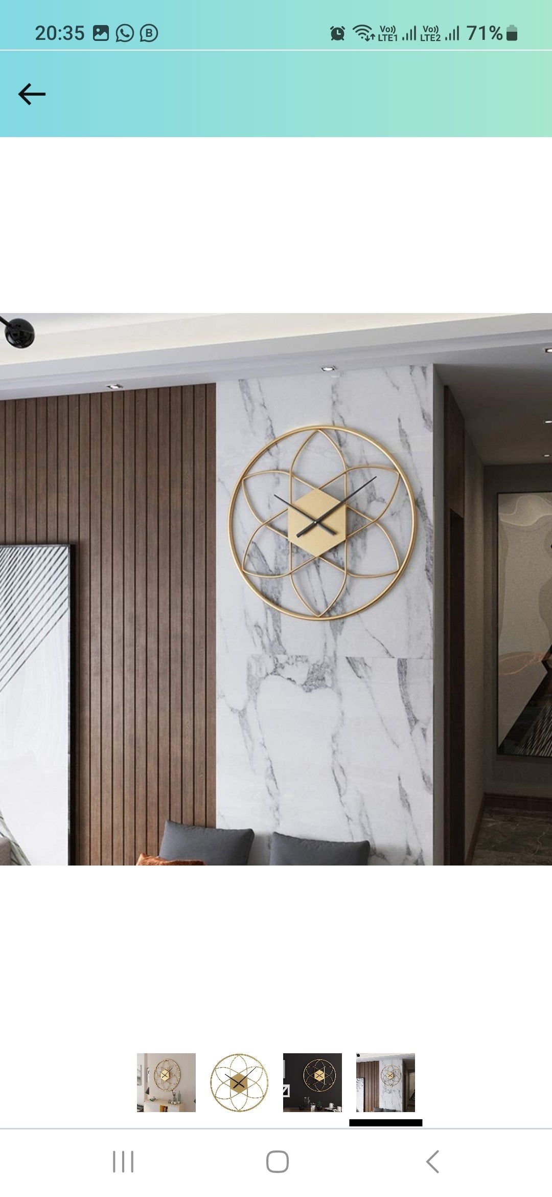 Idekors Metal Vintage Golden Metal Wall clock Panel Wall Hanging Watch for Living Room Bedroom Hall Office Home