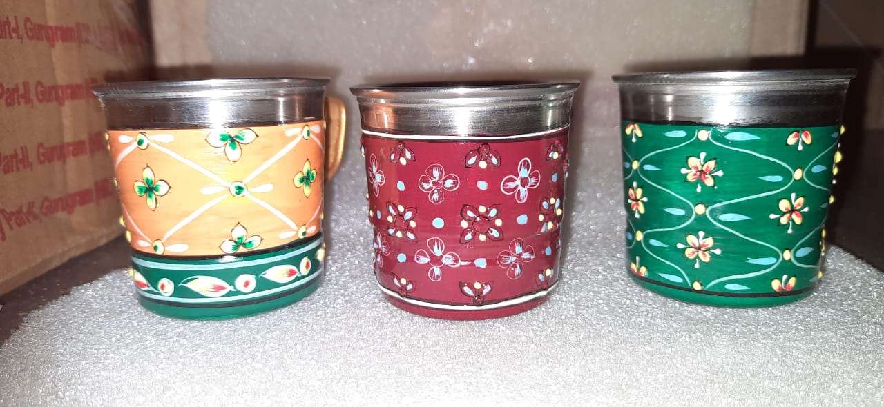 Stainless steel desginer cup set of 3 pieces idekors