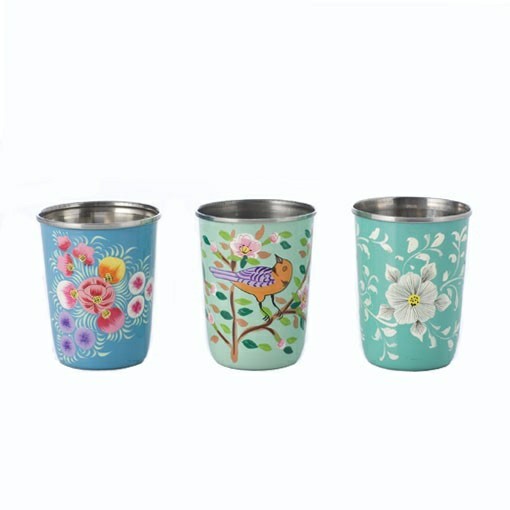 Stainless steel designer mug set of 6 pieces idekors