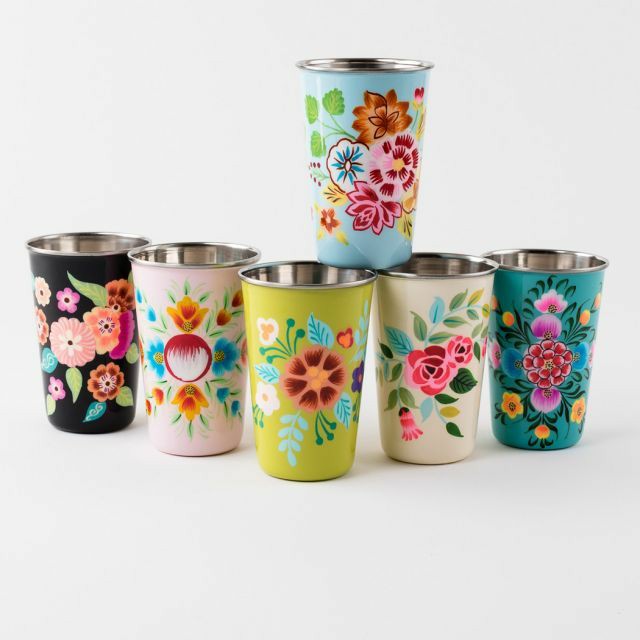 Stainless steel designer mug set of 6 pieces idekors