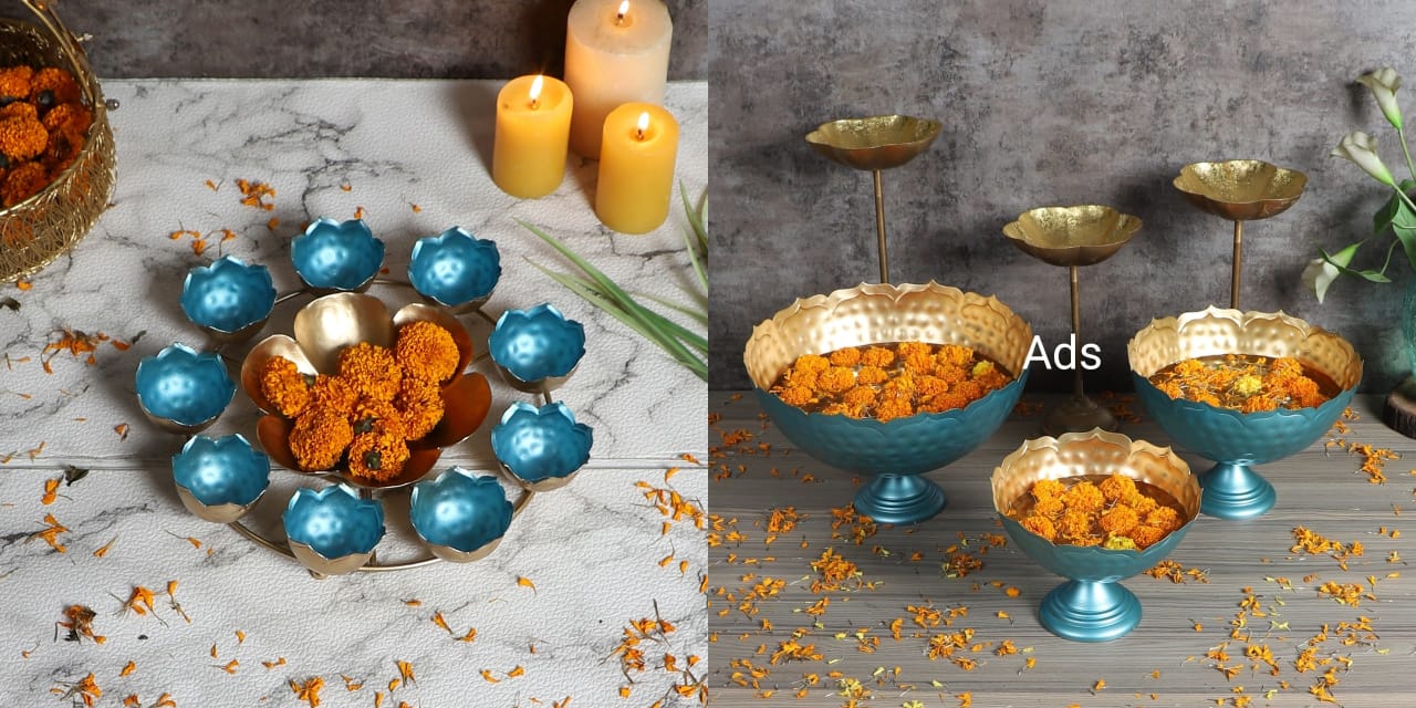 Taj Urli Bowl , Urli & Detachable Tealight Holder Set of 7 idekors