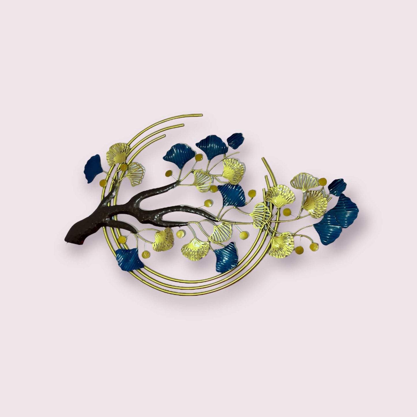 Tree wall art in a circle with led idekors