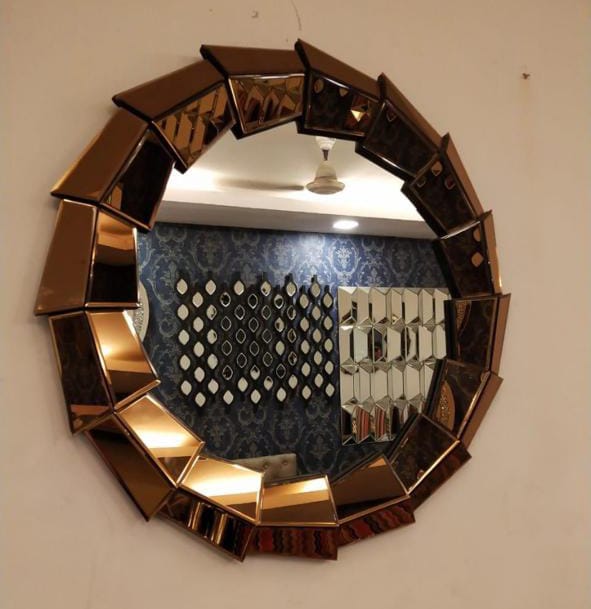 VENETIAN Elegant Classy Round Modern Designer Mirror for Home Decor idekors