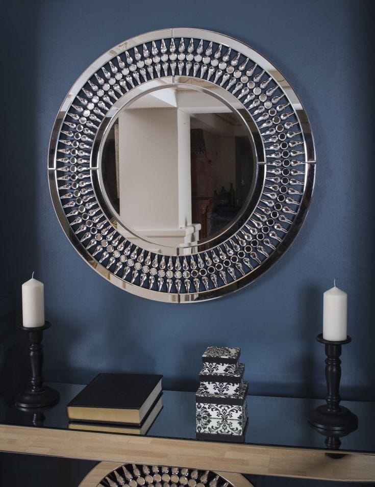 VENETIAN Elegant Classy Round Modern Designer Mirror for Home Decor idekors