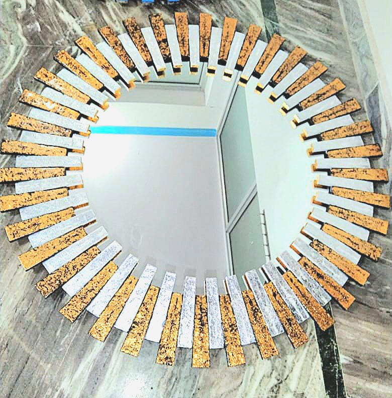 VENETIAN with resin work Elegant Classy Round Modern Designer Mirror for Home Decor idekors