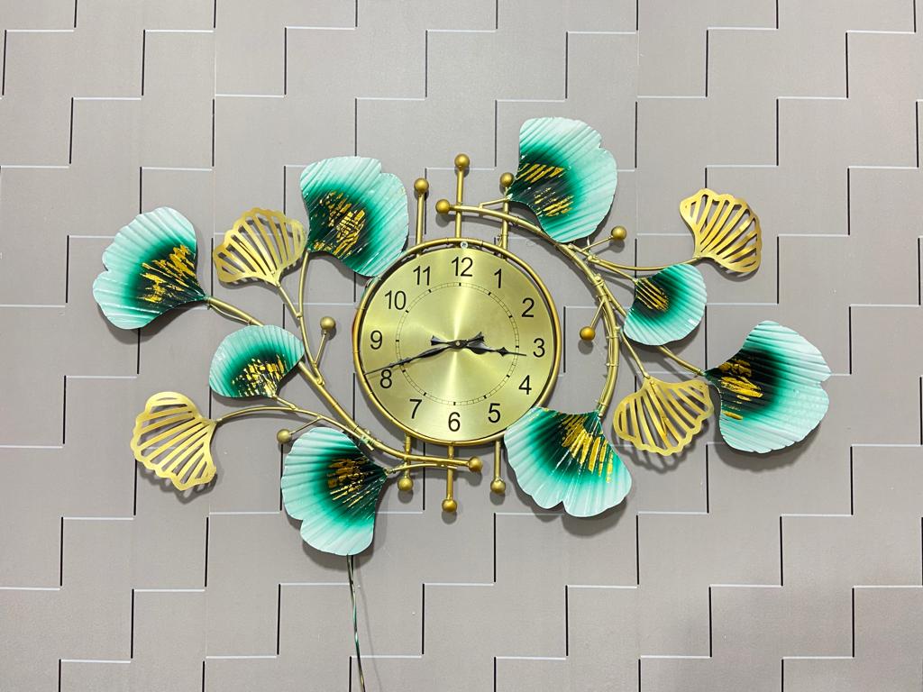 Zingko Leaves with clock panel wall decor panel idekors