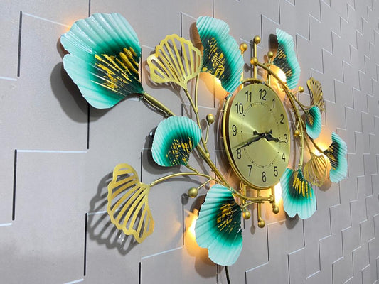 Zingko Leaves with clock panel wall decor panel idekors
