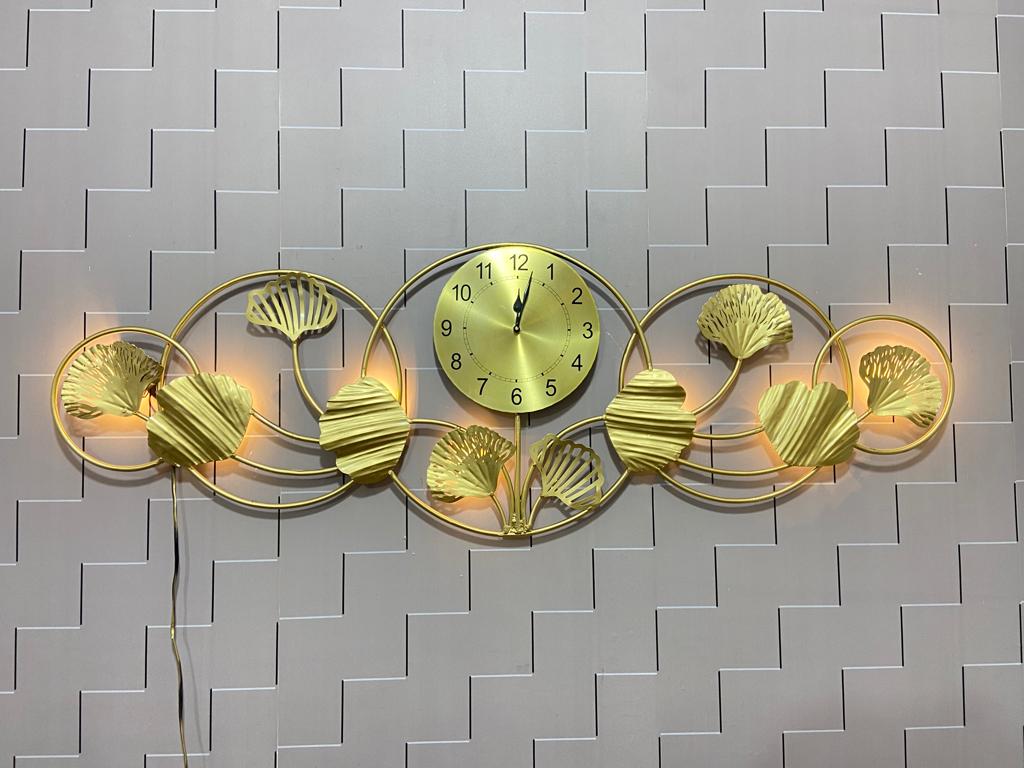Zingko leaves clock panel wall decor idekors