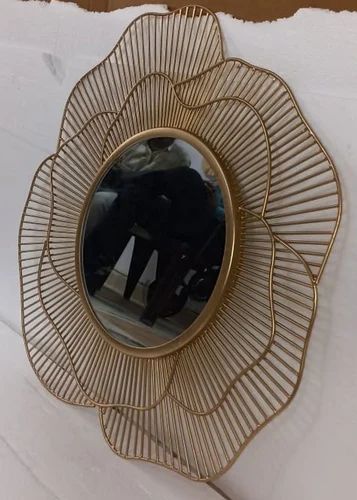 Flower contemporary Metal Wall Mirror