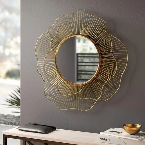 Flower contemporary Metal Wall Mirror