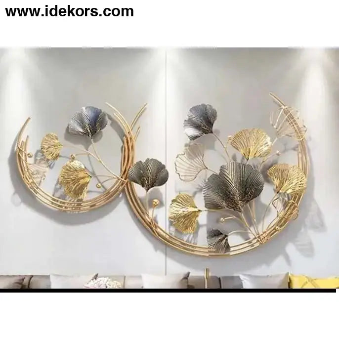 2 circle gingko leaves Wall decor - 44*26 inches