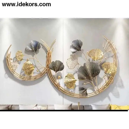 2 circle gingko leaves Wall decor - 44*26 inches