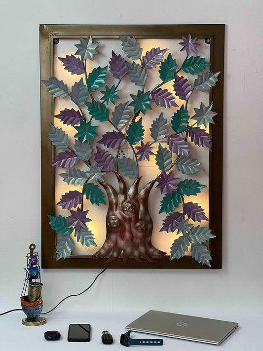 Frame Tree Wall Art with led light idekors