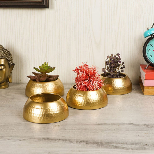 Hammered Bowl Planter set of 4 idekors