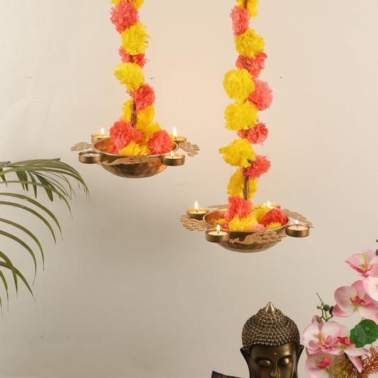 Hanging Dia / Peacock Urli Set of 2 idekors