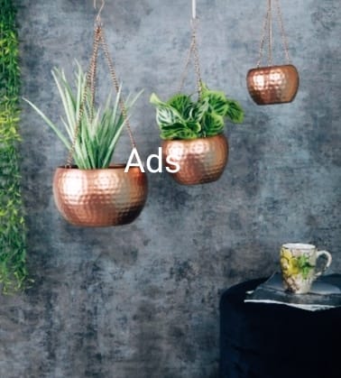 Hanging Hammered Apple shaped planter idekors