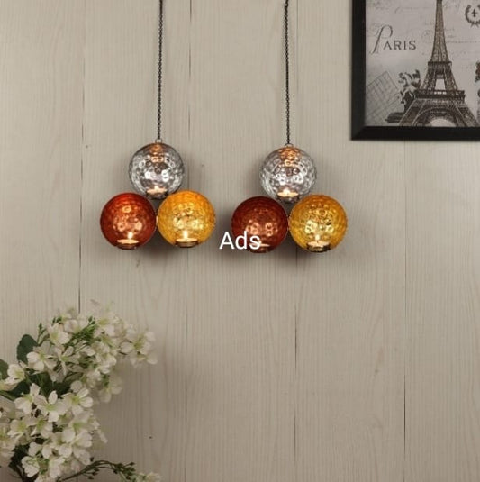 Hanging Three Color Tealight Holder Set of 2 idekors